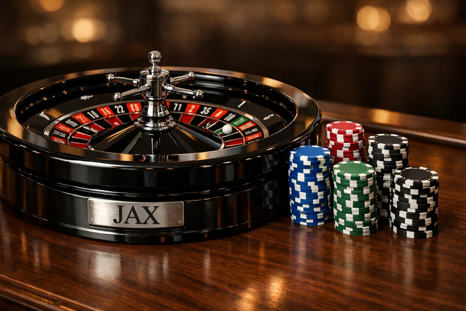 Person enjoying a slot game at Casino Jax